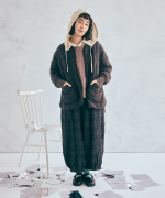 コットンウールグレンチェック　バルーンパンツ